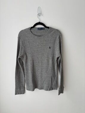 Polo Ralph Lauren Waffle Knit Thermal Long Sleeve Grey Shirt XL Cotton Classic